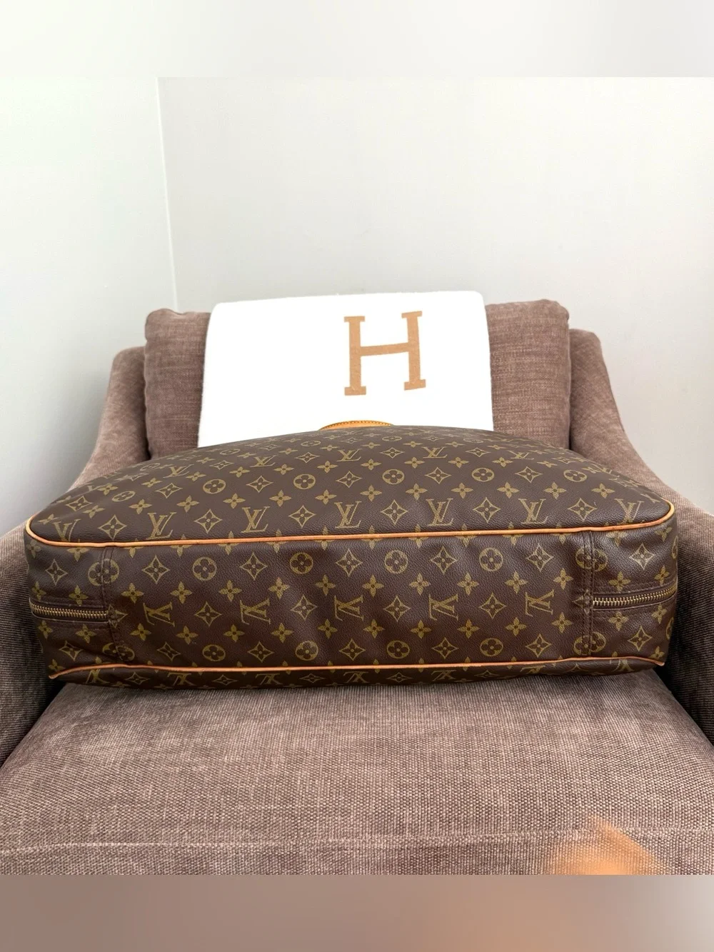 Authentic Louis Vuitton Alizé 1 Poche travel bag M41393 brown monogram LV unisex